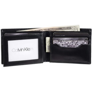 [熱門之選] Calvin Klein Men's RFID Blocking Leather Bifold Wallet- Black